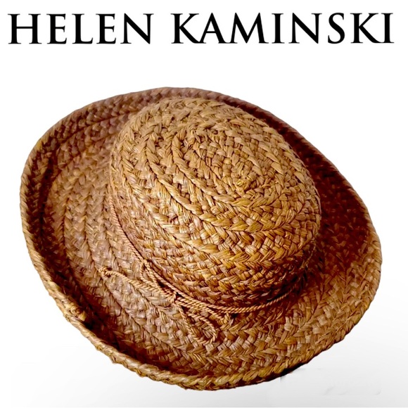 Helen Kaminski Accessories - 🏝️👒 Helen Kaminski Vintage Australian Rolled Brim Chocolate Brown Raffia Hat